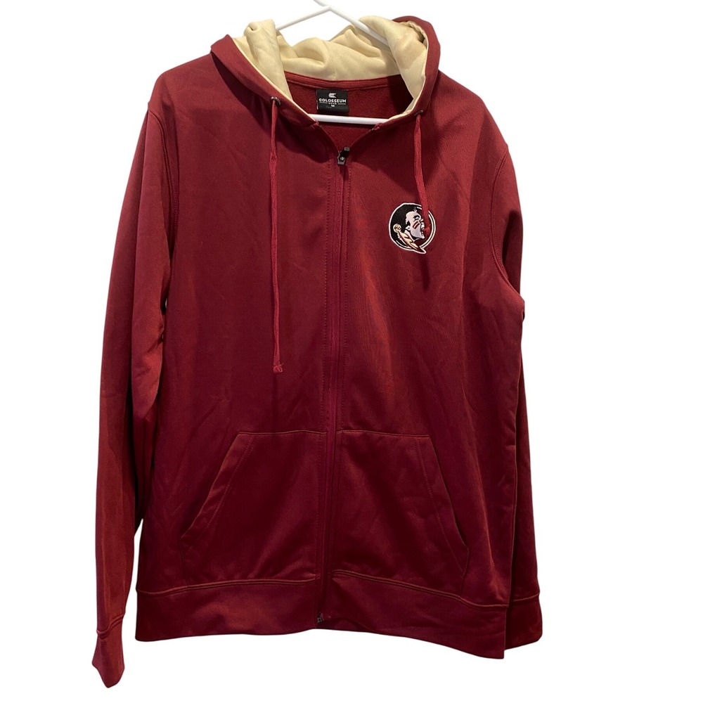 Colosseum Men's Medium Red Florida State Seminoles Zip Up Hoodie‎ Jacket
